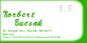 norbert bucsak business card